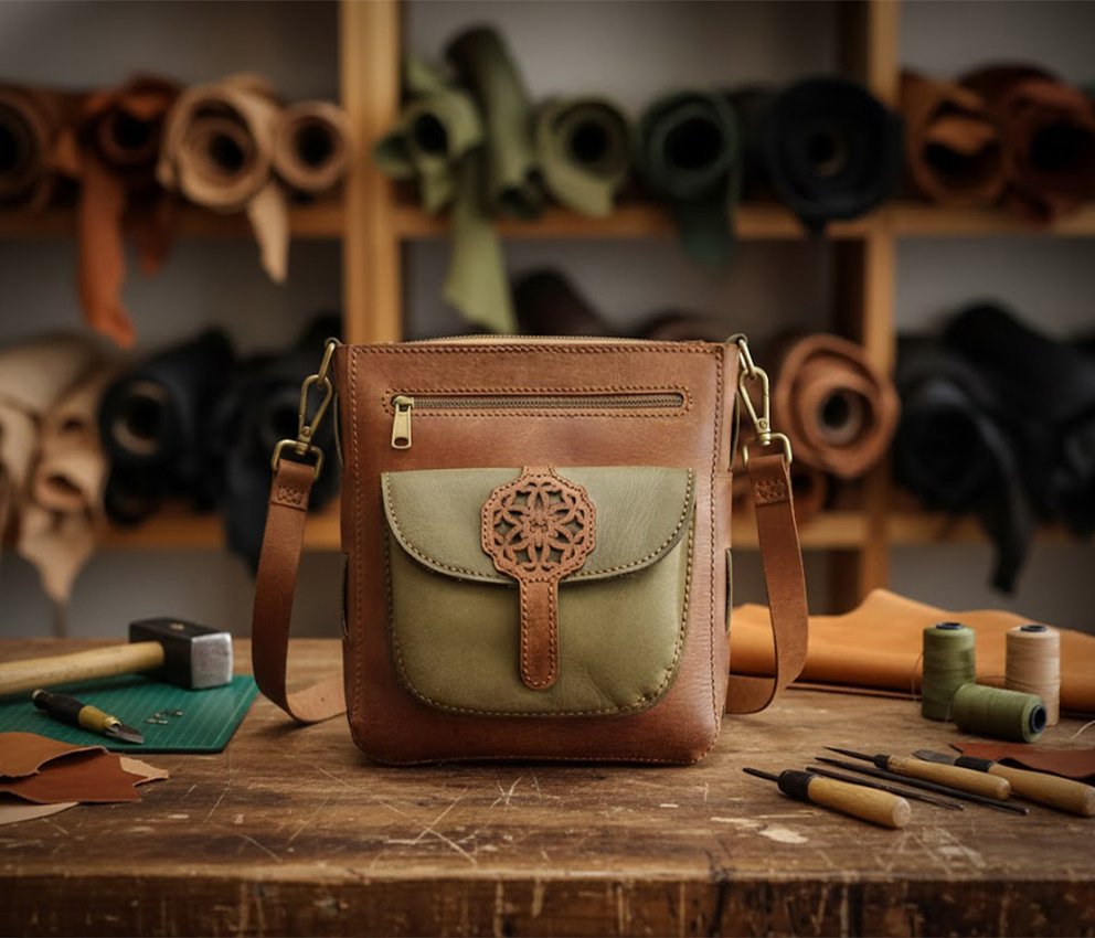 1 (6) شنط حريمى من الجلد الطبيعى - الصورة 1