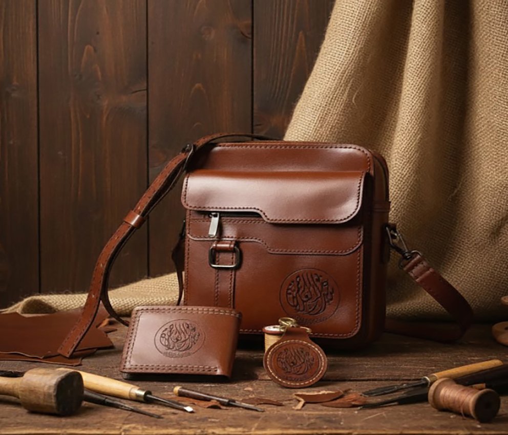 3 شنط رجالى من الجلد الطبيعى - الصورة 1