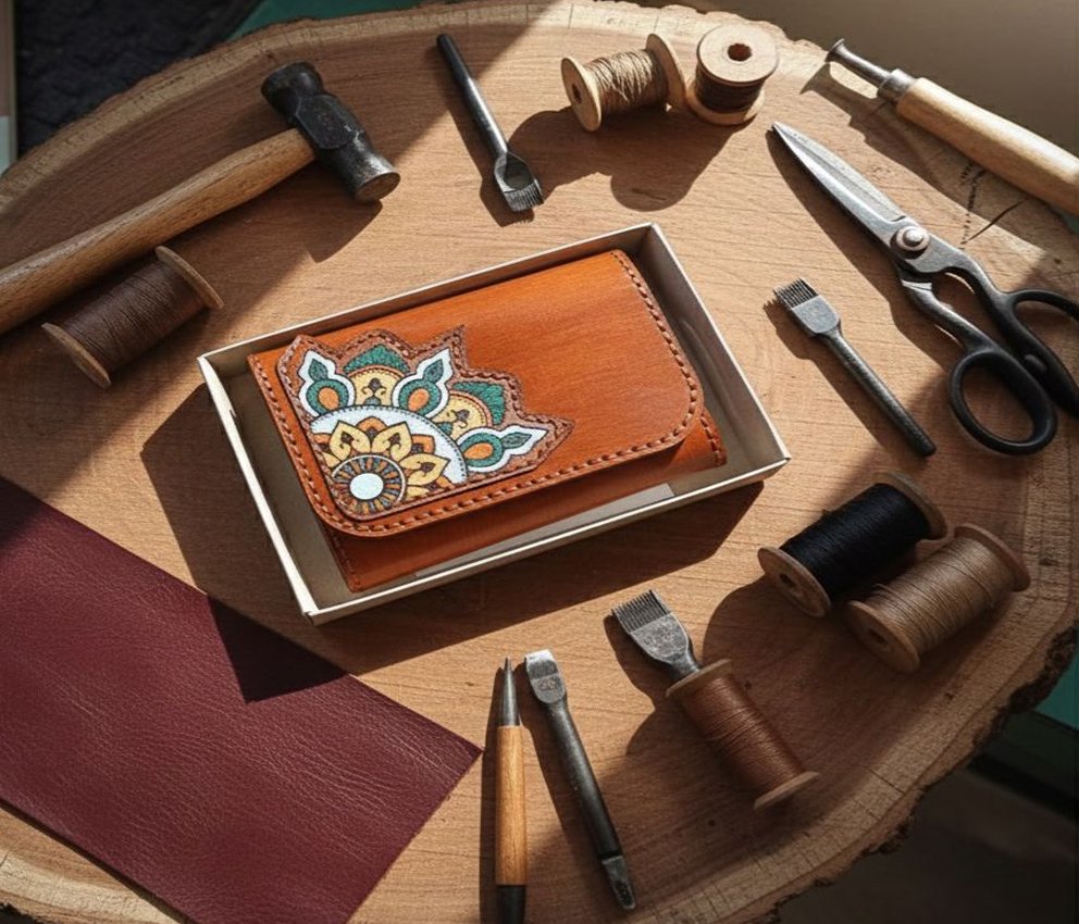 4 محفظة حريمي جلد طبيعى - الصورة 1